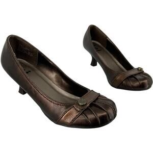 Vintage y2k Women's Brown Metallic L.E.I Vera Mary Jane Heel Pumps Sz 6M